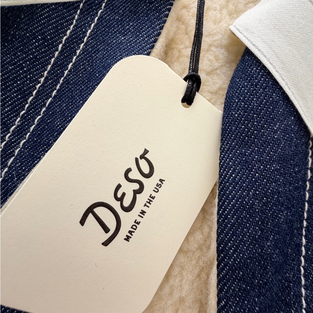 Navy Denim Sherpa-Lined Vest - Picture 7 of 7